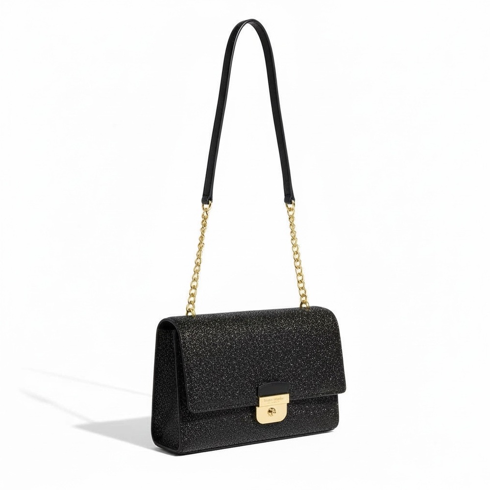 NWT Kate Spade Eden Sparkling Black Glitter Crossbody Bag - Picture 4 of 9